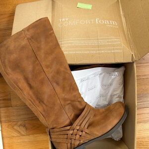 New in Box - Journee Collection “Meg” Cognac colored riding Boots